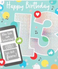 Musikkarte 13. Geburtstag / türkis