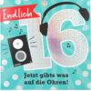 Musikkarte 16. Geburtstag / türkis