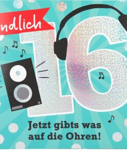 Musikkarte 16. Geburtstag / türkis