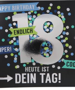 Musikkarte 18. Geburtstag / schwarz