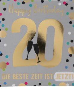 Musikkarte 20. Geburtstag / grau