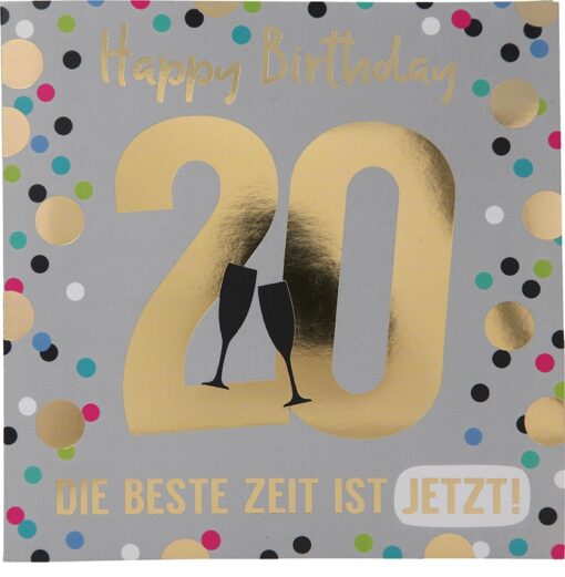 Musikkarte 20. Geburtstag / grau