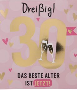 Musikkarte 30. Geburtstag / rosa