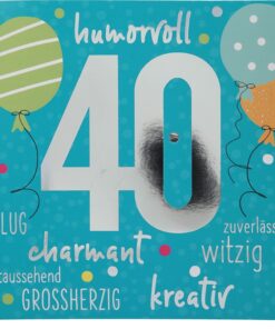 Musikkarte 40. Geburtstag / blau