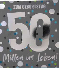 Musikkarte 50. Geburtstag / grau