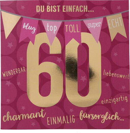 Musikkarte 60. Geburtstag / pink