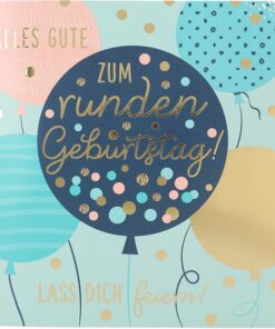 Musikkarte runder Geburtstag / Ballons