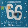 Musikkarte 66. Geburtstag / blau