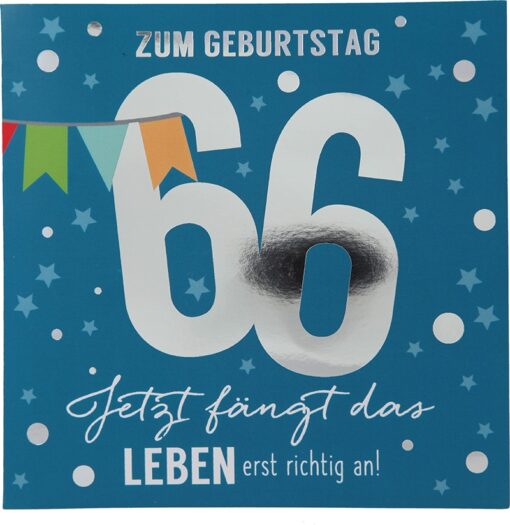 Musikkarte 66. Geburtstag / blau