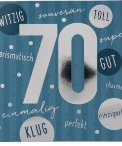 Musikkarte 70. Geburtstag / blau