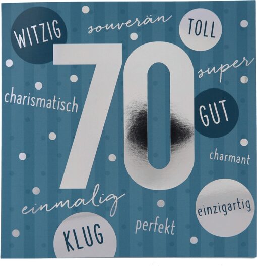 Musikkarte 70. Geburtstag / blau