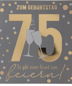 Musikkarte 75. Geburtstag / grau