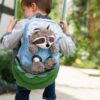 NICI Rucksack hellblau mit Waschbär Plüschtier 25cm