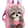 NICI Rucksack rosa mit Waschbär Plüschtier 25cm