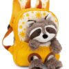 NICI Rucksack gelb mit Waschbär Plüschtier 25cm