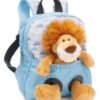 NICI Rucksack hellblau mit Löwe Plüschtier 25cm