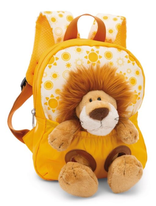 NICI Rucksack gelb mit Löwe Plüschtier 25cm