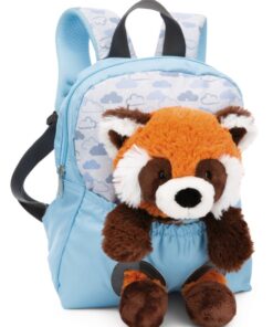 NICI Rucksack hellblau mit Panda Plüschtier 25cm