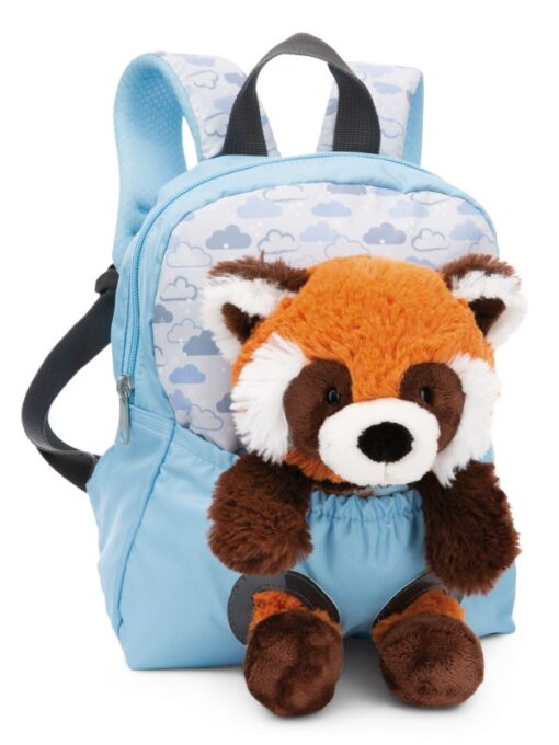 NICI Rucksack hellblau mit Panda Plüschtier 25cm