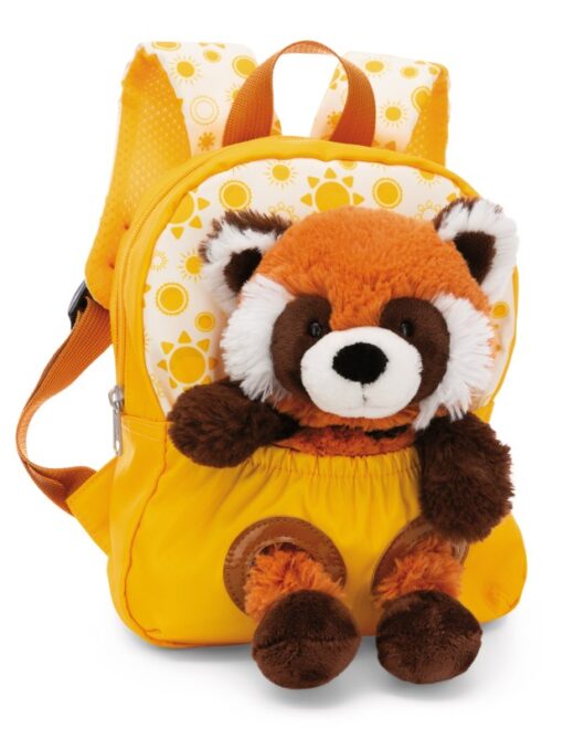 NICI Rucksack gelb mit Panda Plüschtier 25cm