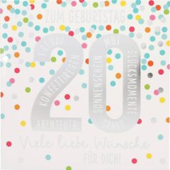 Musikkarte zum 20. Geburtstag
