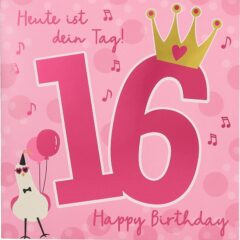 Musikkarte 16. Geburtstag / pink