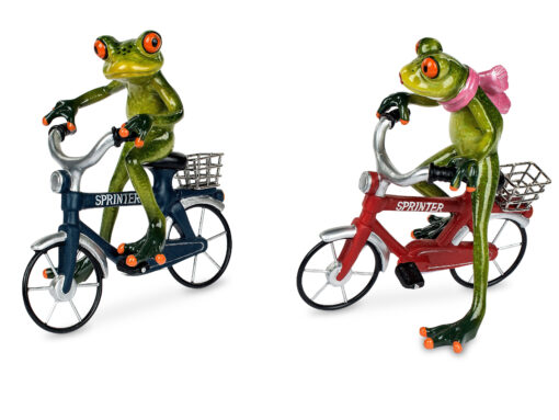 Formano Frosch mit Fahrrad, hellgrün - Froschhausen