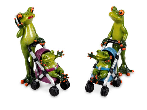 Formano Frosch mit Kinderwagen, hellgrün - Froschhausen