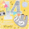 Musikkarte 14. Geburtstag / gelb