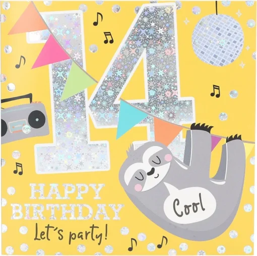 Musikkarte 14. Geburtstag / gelb