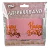 Absperrband "Happy Birthday" in rosa/gold