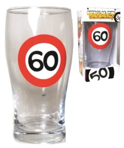 Bierglas zum 60. Geburtstag "Verkehrsschild"