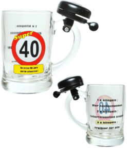 Bierkrug mit Klingel 40. Geburtstag