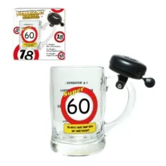 Bierkrug mit Klingel "60. Geburtstag"
