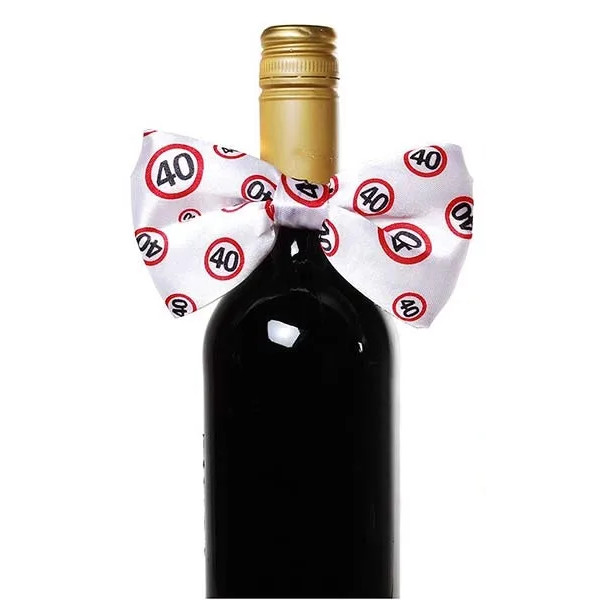 Flaschen-Deko "Fliege/Schleife" zum 40. Geburtstag