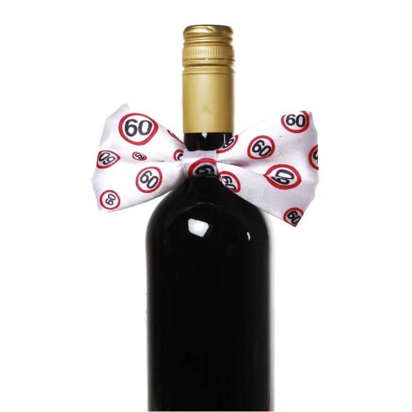 Flaschen-Deko "Fliege/Schleife" zum 60. Geburtstag