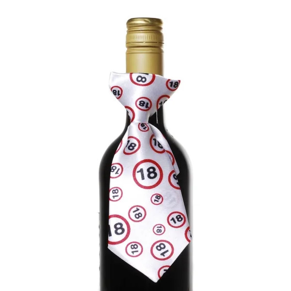 Flaschen-Deko "Krawatte" zum 18. Geburtstag