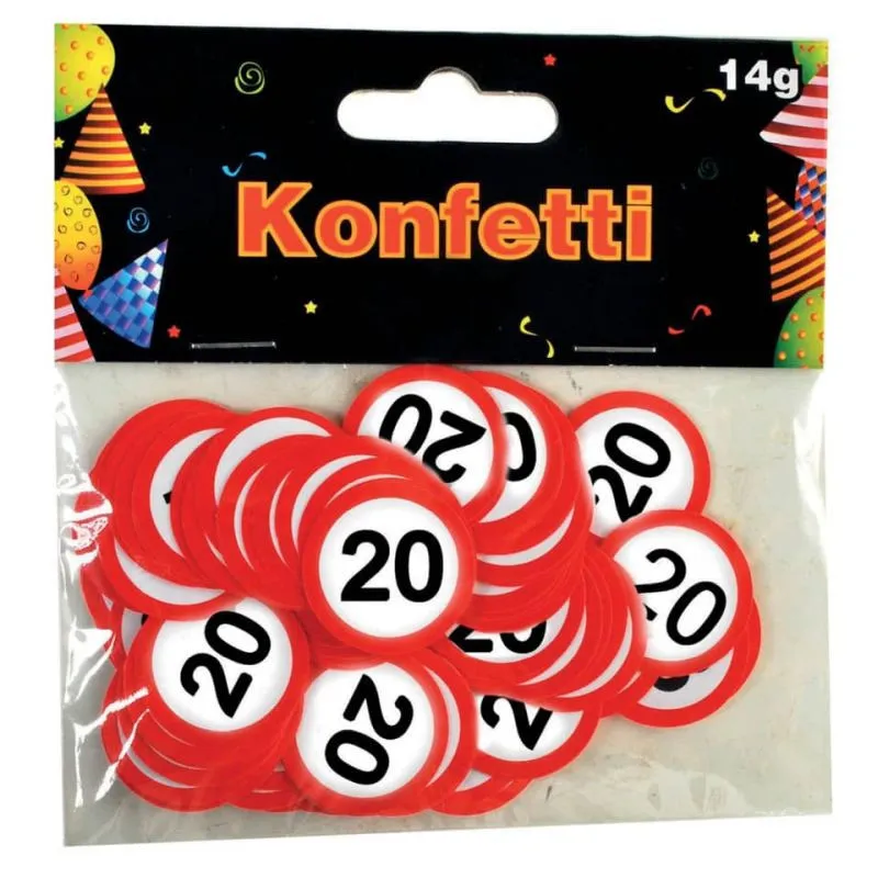 Konfetti "Verkehrsschild" zum 20. Geburtstag