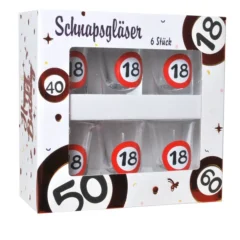 Schnapsgläser zum 18. Geburtstag "Verkehrsschild"
