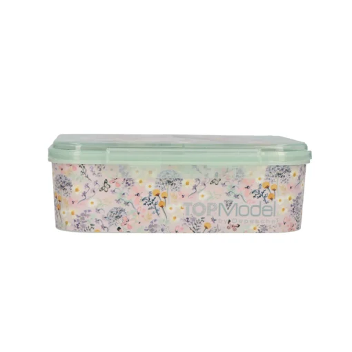 TOPModel Brotdose SUMMER FEELING, zeigt den Blumenprint, der rundherum an den Seiten ist