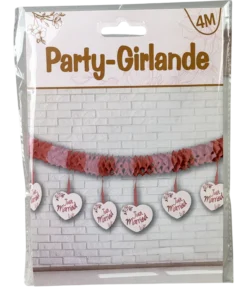 Party-Girlande "Just Married" Roségold