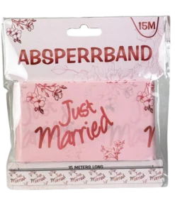 Absperrband "Just Married" Rosa