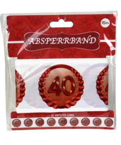 Absperrband mit Zahl "40" in Rot