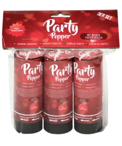 Party Popper "Weiße Herzen", 3er Set