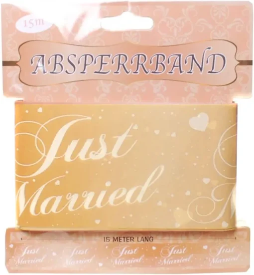 Absperrband "Just Married" Gold zur Hochzeit