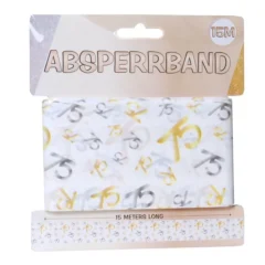 Absperrband zum 75. Geburtstag Gold Silber