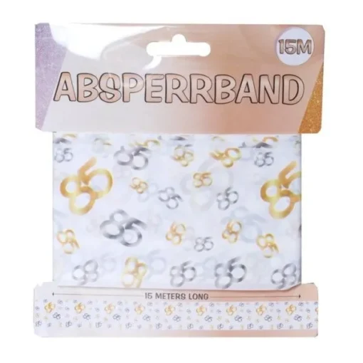 Absperrband zum 85. Geburtstag Gold Silber