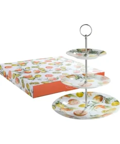 GILDE Etagere aus Porzellan mit Zitronen und Orangen