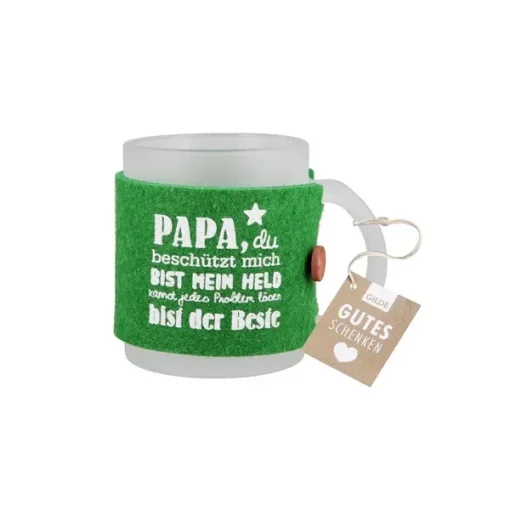 Glastasse "Pappa,..." mit Filz