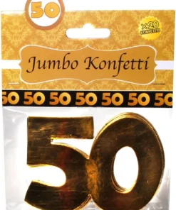 Jumbo Konfetti zum 50. Geburtstag, zur Goldhochzeit, in Gold